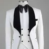 Smoking da sposo bianco per matrimonio 3 pezzi abiti da uomo giacca gilet con pantaloni 3 pezzi costume di moda maschile design formale 2021 X0909