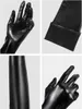 Armbågskuddar kvinnors dräkt set elastisk spandex glänsande våta långa handskar och titta lår höga strumpor2769