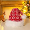 السنة الجديدة أفخم قبعة عيد الميلاد الكبار أطفال زينة عيد الميلاد للمنزل عيد الميلاد سانتا كلوز هدية شتاء دافئ قبعات نافيداد
