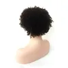 Cabelo humano curto, sem renda de renda curativa peruca Curly Hairline Afro -American Wig 100% Made Made feminino
