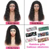 HUNPEL HAAR HOOFDBAND Wig recht lichaam diep water Natuurlijke golf Afro Jerry Kinky Curly voor zwarte vrouwen Braziliaanse maagdelijke Remy Glueless Geen kanten sluiting voorpruiken