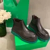 Czarna zielona gumowa, grubej platformy buty kostek skórzane buty Opona Krótki but Chelsea Martin Botki ciężkie luksusowe projektant Bra8347112