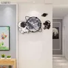 Horloges salon dessin animé mignon maison nordique personnalité créative horloge chambre muet mode Simple montre murale 210414