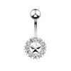 Piercing Star Diamond Belly Button Rings Navel Nail Allergy Free Stainless Steel Body Jewelry for Women Crop Top Will and Sandy