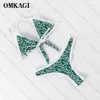 Omkagi Micro Bikini Mujer Wysokiej cięcia Stroje Kąpielowe Kobiety Maillot De Bain Femme Sexy Push Up Bikini Set Swimsuit Kostium Kąpielowy Beachwear 210319