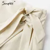 Mode wrap ceinture jupe jupe taille haute sexy noeud papillon femmes blanches automne hiver short asymétrique 210414