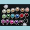 Gioielli con diamanti sciolti 16 mm con retro piatto bottoni di perle di cristallo 50 pz/lotto 19 colori strass in metallo Diyl Drop Delivery 2021 Qf5Z7