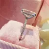 Ранх 50 сияющий обручальное обрезание F цветное обручальное кольцо для женщин в 14K белый золотой полное размера женские украшения