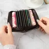 Tarjeteros Funda compacta Portamonedas para monedas para cosas pequeñas Monedero de color mosaico Mujeres 26 Tarjetas Slim Pu Leather