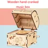 DIY Hand Crank Musik Box Modell 3d Trä pussel Toy Self Assembly Wood Craft Kit Vuxen Kids Toy Parent-Child Interactive Game