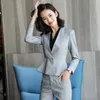 Traje de negocios para mujer Conjunto coreano Color sólido Slim Chaqueta pequeña Oficina Temperamento Falda de cintura alta 210527