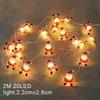 Christmas Decorations 2M 20LED Year Decoration For Home Santa Claus Deer Tree LED Light String 2022 Ornament Xmas Gift Navidad