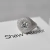 Cluster Anéis Shipei 925 Sterling Silver Cut Cut Created Moissanite Gemstone Partido Hyperbole Personalidade Anel para Mulheres Girl Fine Jewelry