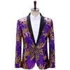 Erkek Takım Elbise Blazers Lüks Erkek Payetli Yaprak Desen Smokin Ceket / Sahne Performansı Ceket / Stuido / Kulüp / Etkinlik Ceket