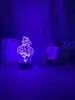 Nattljus Konosuba LED Light Aqua Lamp för sovrumsdekor födelsedagspresent 3D anime278b