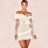 Femmes maille Tulle Mini robe en dentelle évider sans manches col en V Sexy moulante Vestidos été robes décontractées