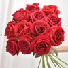 人工バラの花シングルステムフランネルローズリアルなバレンタインデーの結婚式のブライダルシャワーホーム庭の装飾RRB13040