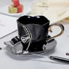 Yefine Design Criativo Drinkware Cerâmica Tea Canecas com Copos de Decoração S e Pires 220311