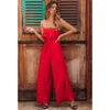 Women Jumpsuit Ruffles Bandage Off Shoulder Rompers Womens Red White Green Plus Size Long Summer s 210524
