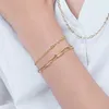 Fashion Trends Toggle Clasps Lobster Link Chain Bracelet 18CM Metal Alloy Jewelry for Women Factory Direct Sales