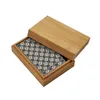 Aufbewahrungsboxen, Behälter, Push-Pull-Schalter, geschlossener primärer, lackfreier Bambuskasten, kreative quadratische Spielkarte aus Holz, individuell