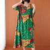 Femmes Coton Lin Robes Décontractées Nouvel Été Indie Folk Style Vintage Imprimer Lâche Confortable Femme Longue Robe S3609 210412