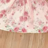 女の子バラの花プリントチュールドレス秋2021子供ブティック服韓国1-5t子供長袖コットンドレス