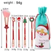 Kerstmis make-up borstels set 5 stks Santa Claus eland snoep cosmetische zak poeder blozen oog shadow foundation wenkbrauw mini make-up borstel kit tools