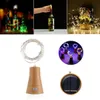 Solen Powered 8LEDS Cork Shaped Silver Wire Wine Bottle Fairy String Light för julfest - Rosa