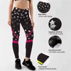 Push Up Sporting Star Pattern Numérique Imprimé Casual Leggings Femmes Sportswear Noir Maigre Élastique Force 211204