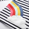 SAILEROAD Rainbow Embroidery Girls Hoodies Dress for Children Tops Clothes Autumn Winter Kids Long Sleeve Hoody Dresses Q0716