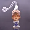 Mini Skull Glass Bong Oil Burner Pipes Shisha Hookah Dab Rig Fumar Tubo de Água Filtro Beaker Bubbler com 10mm Masculino Tubo de Queimador de Óleo de Vidro e Mangueira