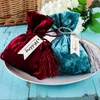 Mjuk Silk Velvet Drawstring Pouches Candy Wedding Gift Bags Christmas Party Packaging Väskor