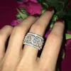 Lyx 925 Sterling Silver Snowflake Cirkel Ring Varumärke Smycken Mode Marquise Diamant Bröllop Band Ringar för Kvinnor Tjejgåva