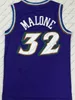 32 # Karl Malone Jersey 12 # John Stockton Jersey Violet Blanc Cousu Donovan Mitchell Orange Chemises En Gros Top Qualité S-XXL