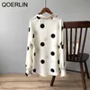 Haute Qualité Français Rétro Polka Dot Chemise En Mousseline De Soie Femme À Manches Longues Lâche Coréen Boutons Cachés Tops Femmes 210601