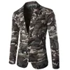 Ternos masculinos camuflagem blazer outono marca um botão masculino fino ajuste turn-down colarinho masculino terno jaqueta casual casacos blazers