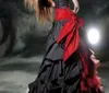 Kırmızı ve Siyah Gotik Gelinlik 2022 Sevgiliye Yay Dantel Draped Tafta Vintage Gelinlikler Vestido De Noiva Özel