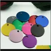 Tag,Id Supplies Home & Garden Drop Delivery 2021 Wholesale 100Pcs Round Pet Tags Aluminum Anodizing Nameplate Engraved Dog Number Id Tag Card