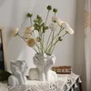 Kunst keramische vaas moderne lichaam dame sculptuur chique droge bloem arrangement vaas hoofdvorm voor thuis woonkamer desktop decoratie