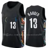 Mens Basketball Hevreys Brooklyns 13 Harden Jersey Kevin 7 Durant Kyrie 11 Баскетбол Ирвинг Джерси Черный 2021 Город Синий Новый Сезон 100% Сшитые