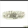 Tennis Hip Hop Iced Out Bling Cz Männer Armband Mode 18-20 cm Lange Miami Cuban Link Armbänder Männlichen hiphop Schmuck Geschenke H