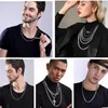 U7 Hip Hop ed Rope Necklace For Men Gold Color Thick Stainless Steel Hippie Rock Chain Long Choker Fashion Jewelry N574 2246P