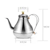 1.2 / 1.8L Rostfritt stål gooseneck kaffekanna Lyxig europeisk handdropp Tea Percolator Barista Tools 210423