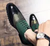 Size 38~48 Men designer Dress Shoes Handmade Brogue Style Paty Leather Wedding Boots Boys Flats Oxfords Formal Shoe