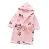 Peignoir d'animal de dessin animé pour enfants Flanelle à manches longues à capuche enfants vêtements garçons robe hiver vêtements pour enfants 2-7 ans 211109