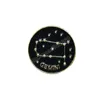 Desenhos animados preto redondo constelação símbolo significado broches esmalte esmalte moda jóias lapela mochila festival presente para as mulheres homens