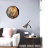 Andere klokken accessoires creatief acryl klok oranje patroon UV bedrukte muur huishouden slaapkamer hangende bar decor zonder batterij