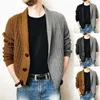 Fashion Knitted Men Sweater Cardigan Long-sleeved V-neck Color Stitching Tops Casual Autumn Winter 2021 New Mens Sweater Coat Y0907