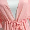 Traje de baño para mujer Vestido de playa sexy para mujer Ropa de playa para mujer Cárdigan Bikini Ups Kaftan Traje de baño Sarong Split Sundress